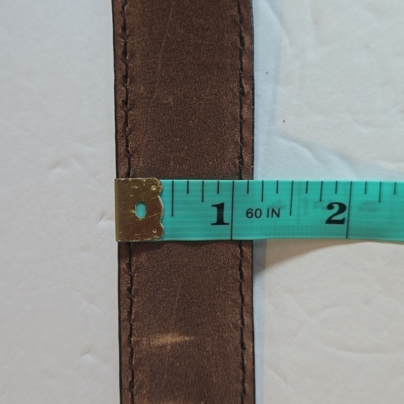 J.Riggings Mens Dark brown Premium leather Woven Dress Belt LUXURY Sz.38 - Picture 9 of 9